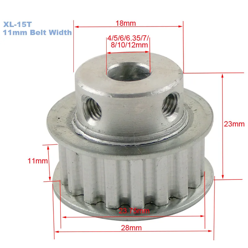 XL 15 т зубчатый шкив 11 мм Ширина зубчатый шкив 4/5/6/6,35/7/8/10/12 мм диаметр 5,08 мм зубьев 15 зубы трансмиссии шкив
