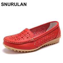 SNURULAN/Женская обувь из натуральной кожи; обувь для мам; модная повседневная обувь для девочек; удобная дышащая женская обувь на плоской подошве; большие размеры