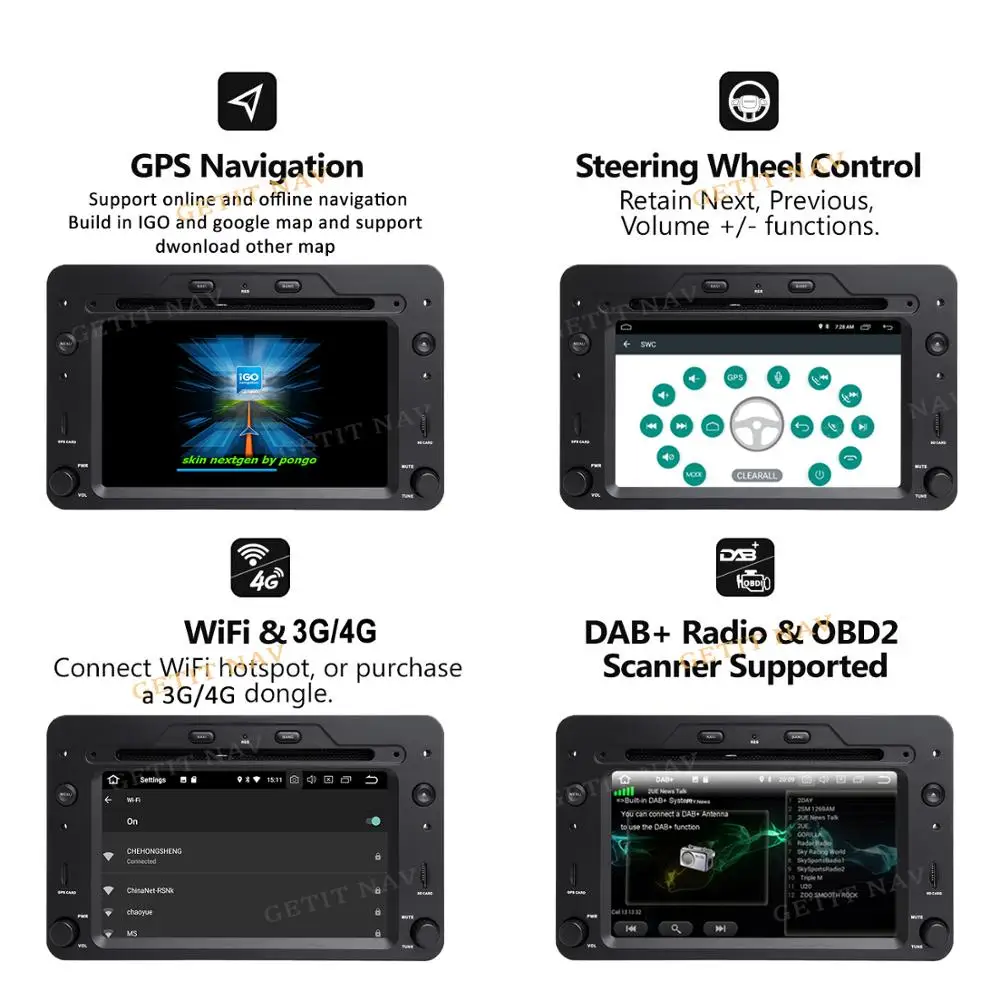 Sale 5 USB Fast Charging Android 9.0 Car dvd Stereo player for Alfa Romeo Spider Alfa Romeo 159 Brera 159 Sportwagon with Radio GPS 2