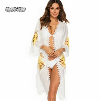 

New Arrival Sexy Swimsuit Cover Up Popular Beach Dress Beach Cover Girls Lady White Hollow Out Pareo Sarongs Bikini Tunic