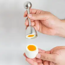 Cortador de huevo Separador de Cracker Huevo Topper Desayuno de Acero Inoxidable Utensilios de Cocina Utensilios de Cocina Aldaba Abridor de Huevo Divisor