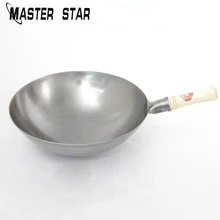 Мастер Звезда 32/34/36 см Утюг с круглым дном вки в традиционном китайском стиле Винтаж вок газа Плита без покрытия Ручная ковка ВОК
