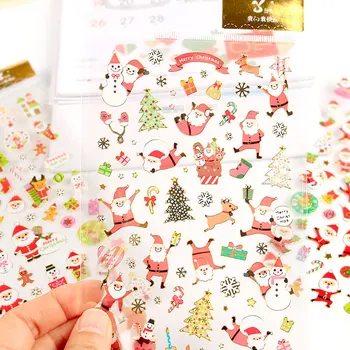 

Creative cartoon Merry Christmas Santa Claus PVC Stickers Scrapbooking Stick Label Diary Stationery Album Stickers