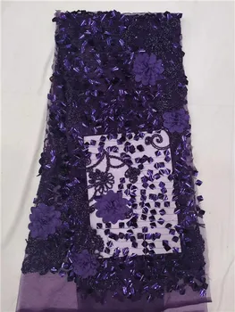 

2019 New Design French African Lace Fabrics With Sequins Tulle Nigerian Mesh Lace Fabrics For Wedding Dress