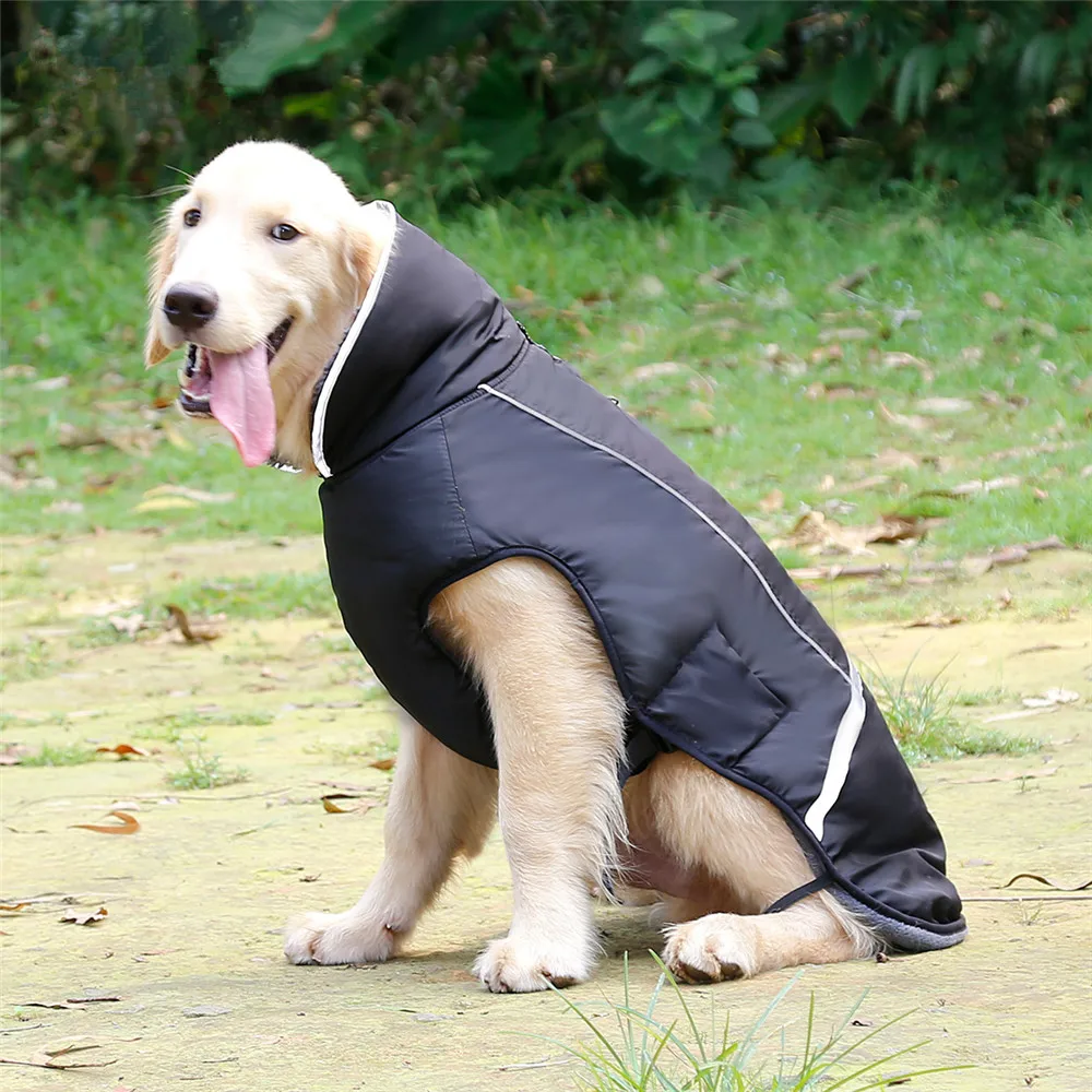 Одежда для домашних собак водонепроницаемая куртка для собак зимнее утепленное теплое пальто для собаки для маленьких для средних и больших собак Регулируемая Одежда для домашних животных 3XL