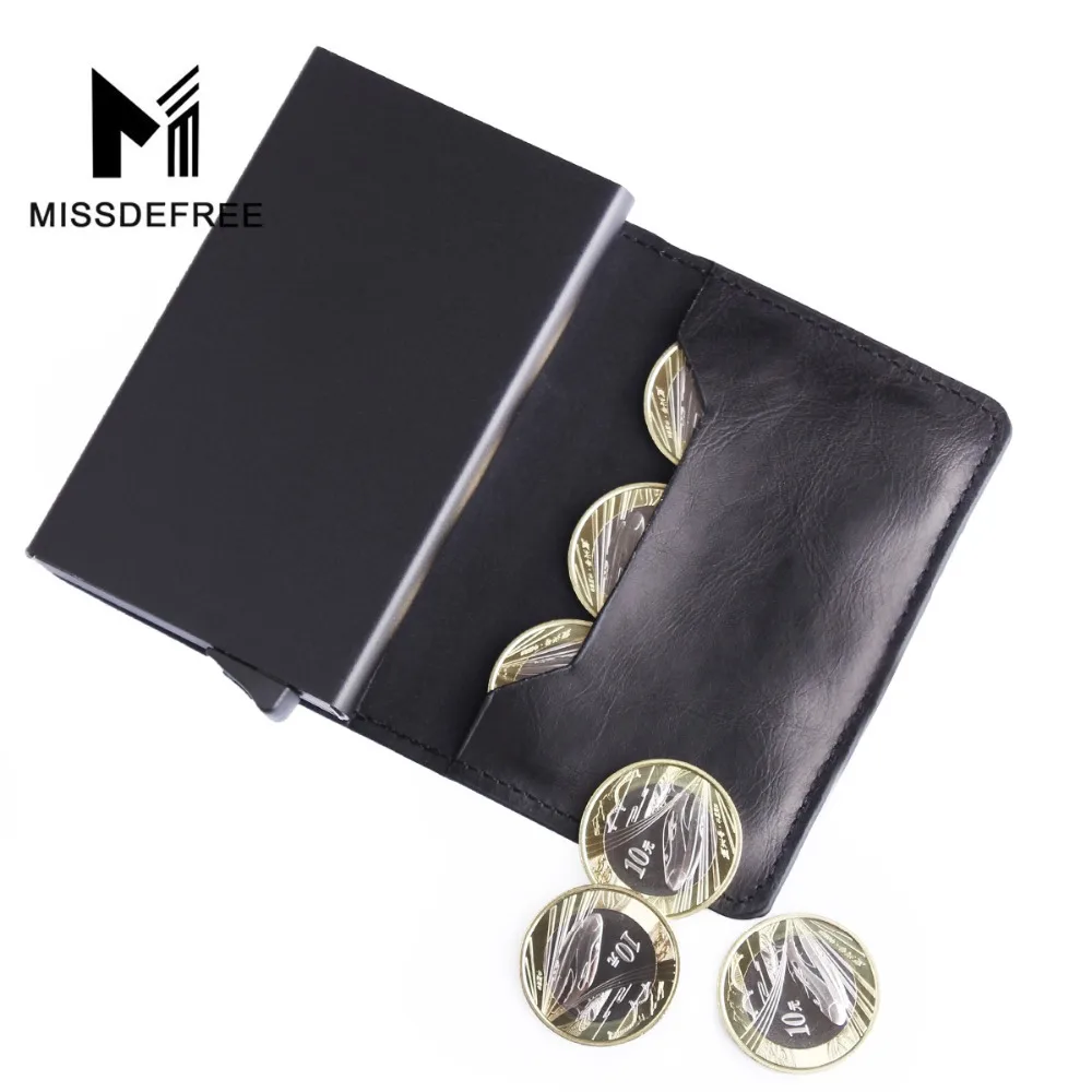 Aluminum Slim Wallet PU Leather Holder RFID Blocking Mini Metal Wallet Automatic Pop up ID Credit Card Coin Purse Drop Shipping Aluminum Slim Wallet PU Leather Holder RFID Blocking Mini Metal Wallet Automatic Pop up ID Credit Card Coin Purse Drop Shipping