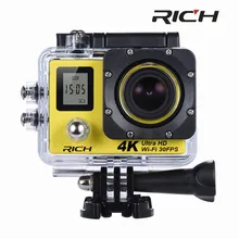Богатая Экшн-камера SJ8000D 4K 2,0 двойной ЖК-дисплей 16 МП Спортивная WiFi камера 30 м Водонепроницаемая мини видеокамера 170 Угол HDMI выход