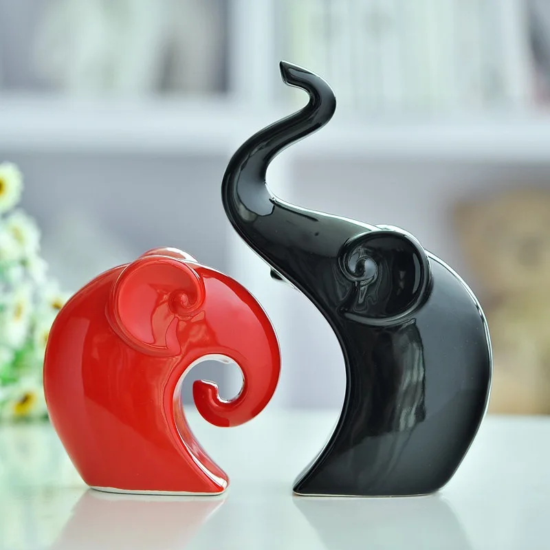 Love - 2 шт./пара Elephant Home Accessories Decoration гостиная Ceramic Crafts свадебный подарок tendrils | Дом и
