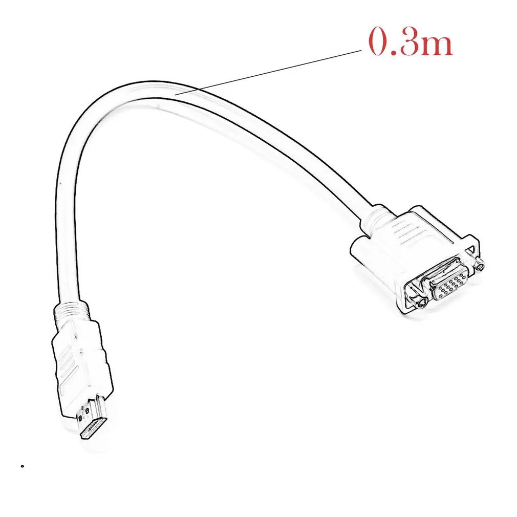 Кабель преобразователь HDMI VGA для ПК ноутбука планшета 0 3 м адаптер высокого