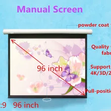 Экран проектора jingke 96 дюймов 16:9 ручной экран 4 K/3D/2D матовый белый проекционный экран