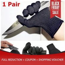 1 пара анти-порезанные перчатки мягкие из нержавеющей стали проволоки резные анти-статические перчатки защитные металлические перчатки из сетки