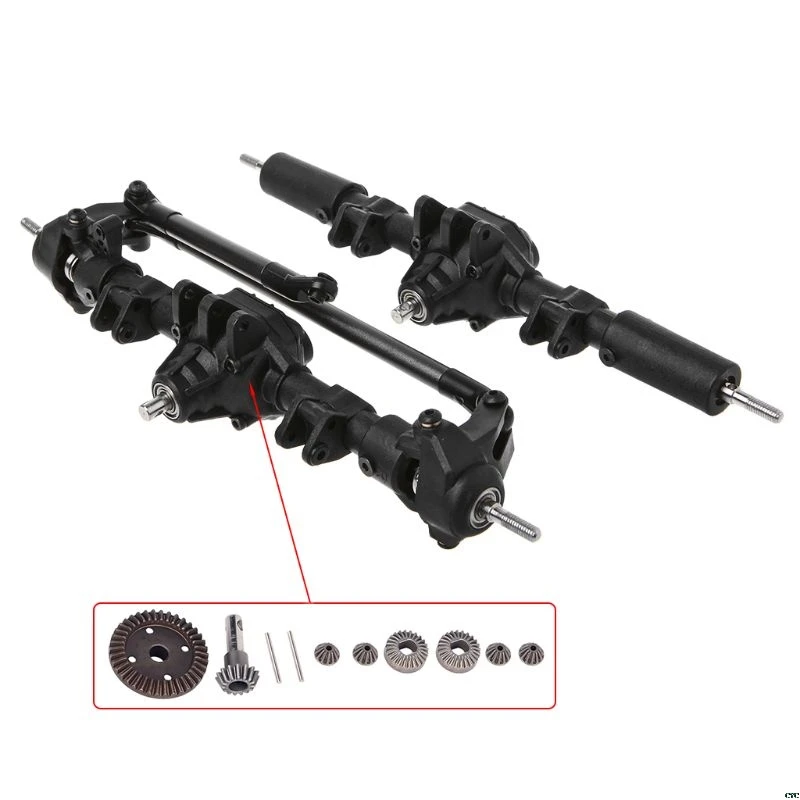 RC Car Front Rear Straight Complete Axle for 1:10 RC Crawler Axial SCX10 II 90046 90047 Upgrade Parts