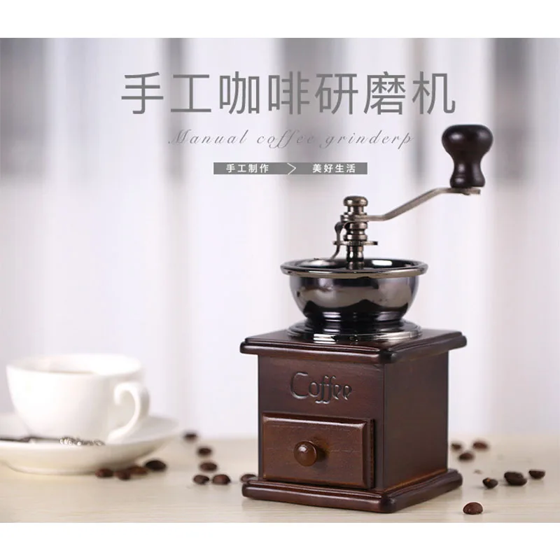

Coffee Bean Hand Grinder Grinder Home Manual Grinder Retro Log Mill