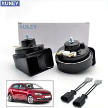 Пара 12V 125db 410/510 Гц Высокая Низкая брошь в форме улитки рога Водонепроницаемый авто рог для VW Polo 4/5 2007 2008 2009 2010 2011 2012 2013