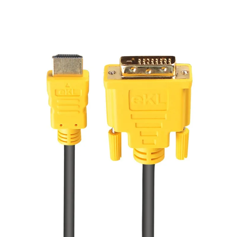 EKL Высокоскоростной hdmi кабель 1,5 м 3 м 5 м HDMI к DVI DVI-D 24+ 1 pin адаптер Кабели 3D1080p для lcd DVD HDTV xbox PS3