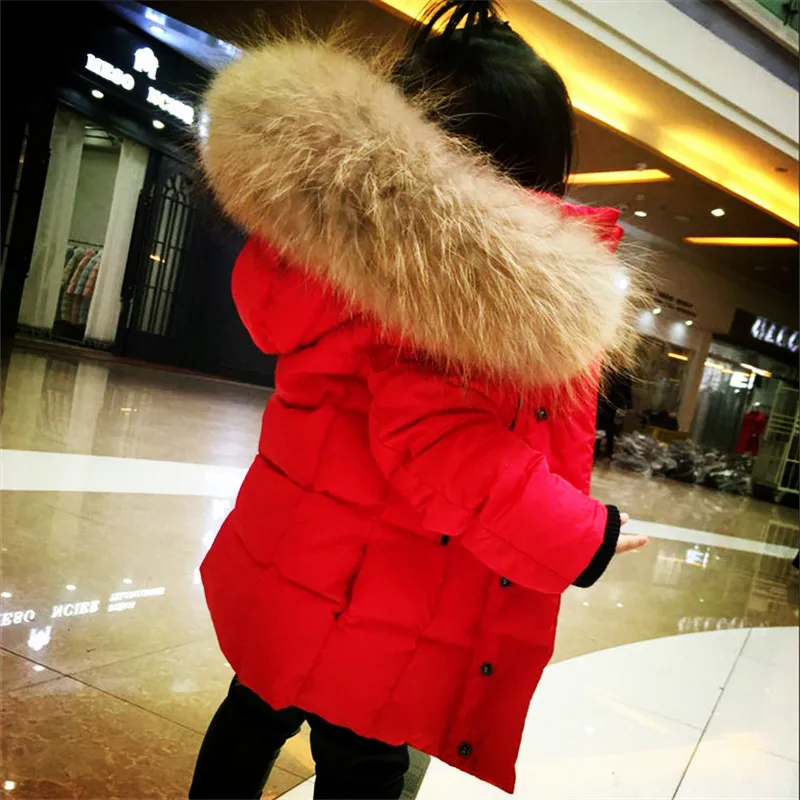 

2019 New Boys and Girls Winter Thick Fashion Down Jacket Coats with Large Fur Collar