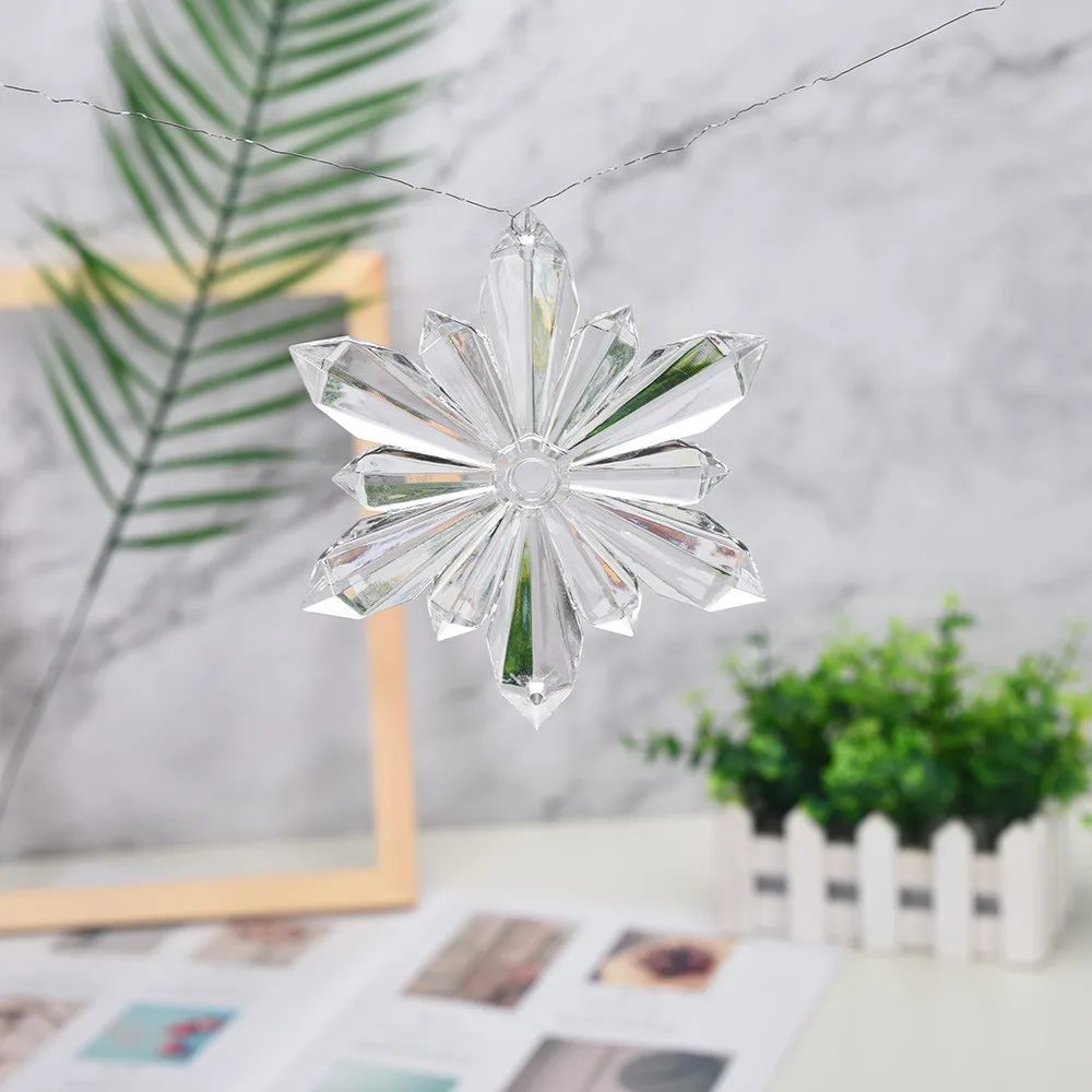 

2019 Christmas Tree Ornament Acrylic Snowflake Hanging Fashion Simple Decoration Christmas Wedding Decor
