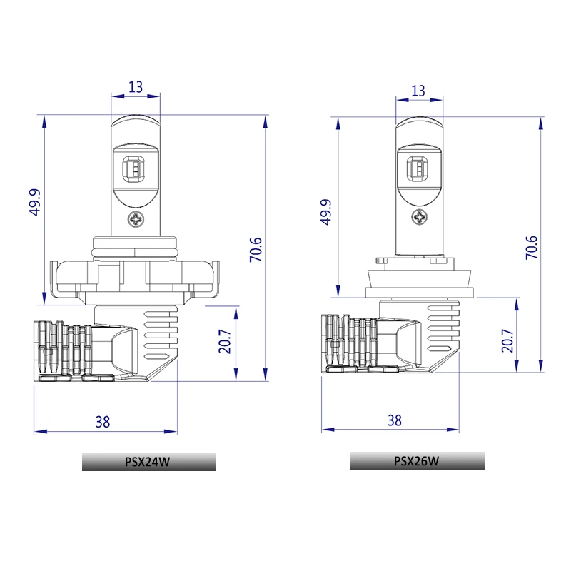 CNSUNNYLIGHT LED H11 H8 H16 H7 9005 9006 Altra Mini Slim LED Car Headlight Fog Lamps 6500K Cool White +200% Brighter Bulbs, Pair (16)