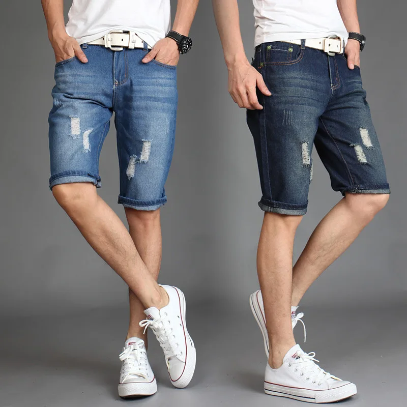 Men's Lightweight Denim Jean Shorts Blue Short Plus Size Jeans Men's