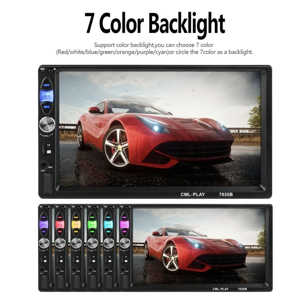 

Professional 7035B 7 Inch Display Double Din Auto Car FM Radio Multi-Media Player Touch Screen Bluetooth Stereo Player