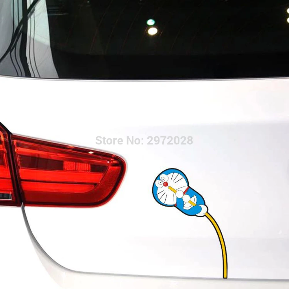 2 X Terbaru Doraemon Dukungan Bambu Kreatif Auto Decal Set Kartun