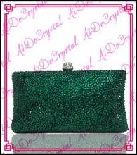 Aidocrystal green crystal evening bag and shoes set for party