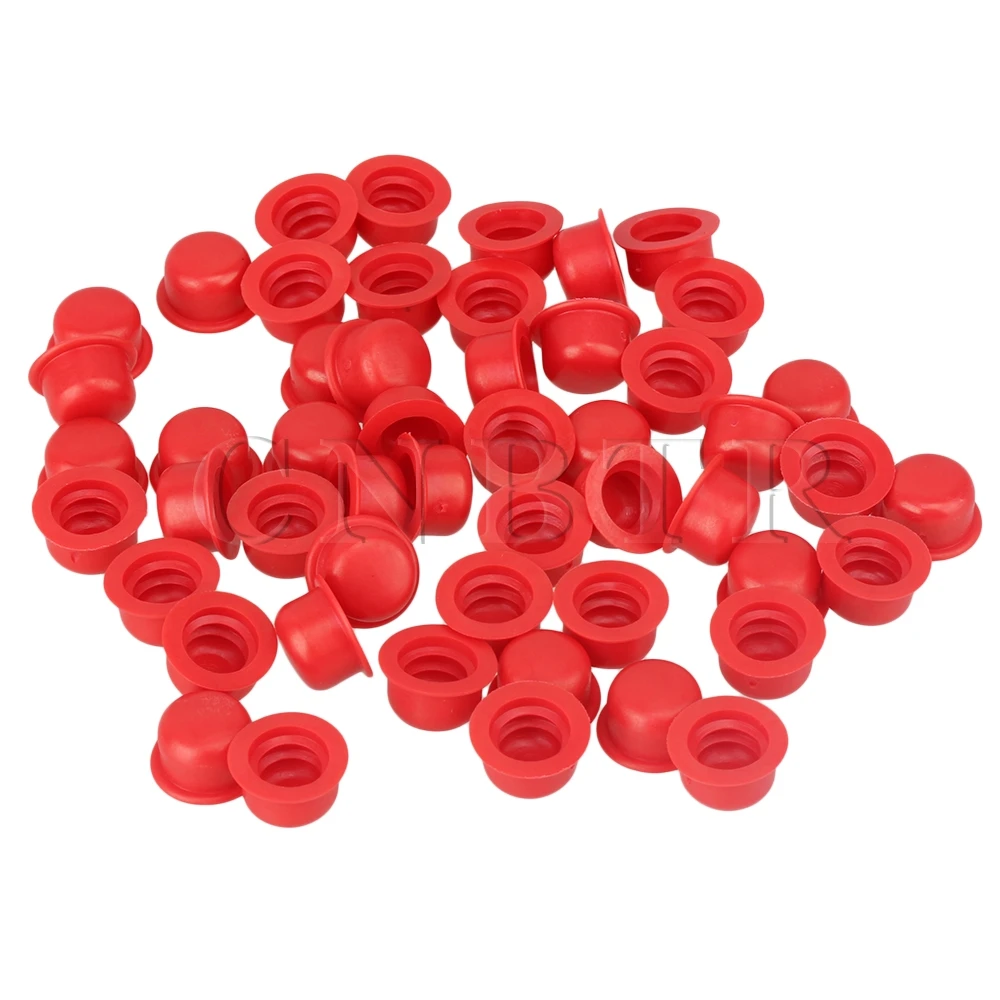 

CNBTR 50 x Red Threaded Rubber Caps Protection Dust Cover 15mm Diameter Cylinder Plug