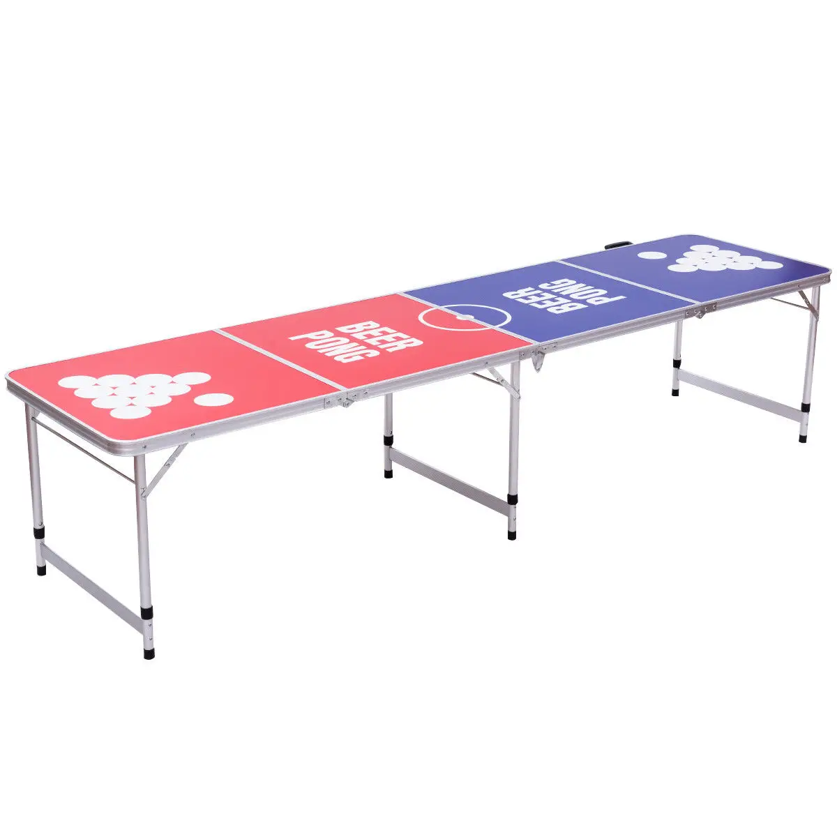 Giantex 8FT Portable Folding Beer Pong Table Modern Party Gaming Desk Foldable Outdoor Picnic Camping Tables OP3334