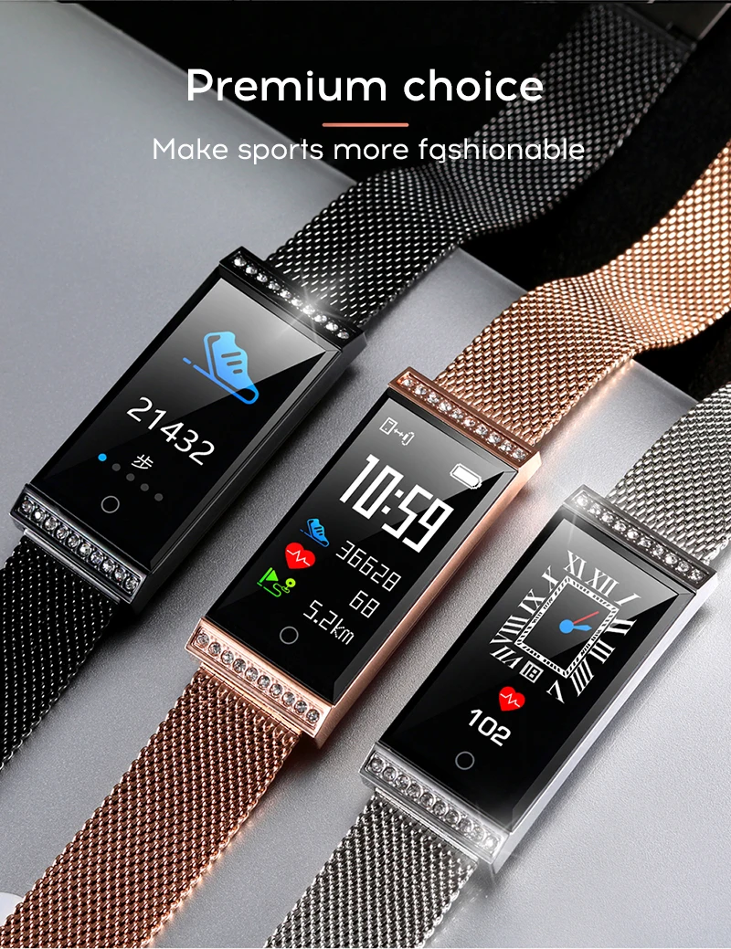 MAFAM Luxury Women Smart Bracelet IP68 Waterproof Fitness Tracker Heart Rate Blood Pressure Monitor Sport Smart Watch Band Clock (15)