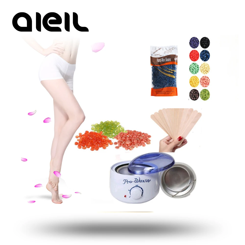 300g Depilatory Wax Waxing Depilatory Set Wax Beans Epilator 10PCS Hair Removal Sticks Hair