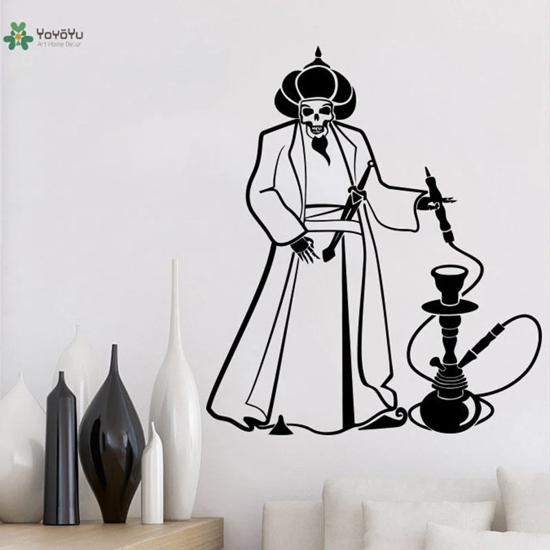 

YOYOYU Wall Decal Hookah Room Decoration Relax Arabic Pegatinas De Pared Skull Aladin Vinyl Art Removeable Stickers YO206