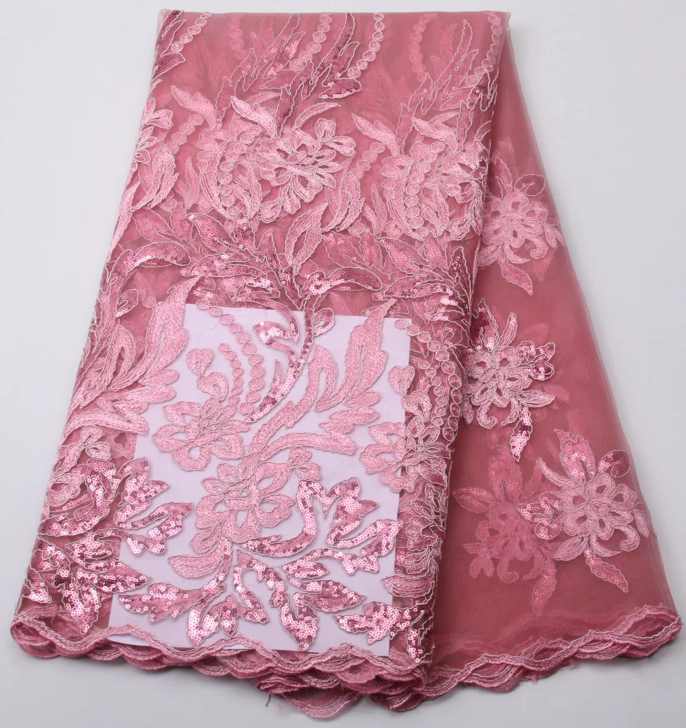 Wholesale and retail latest embroidered lace trim tulle lace fabric