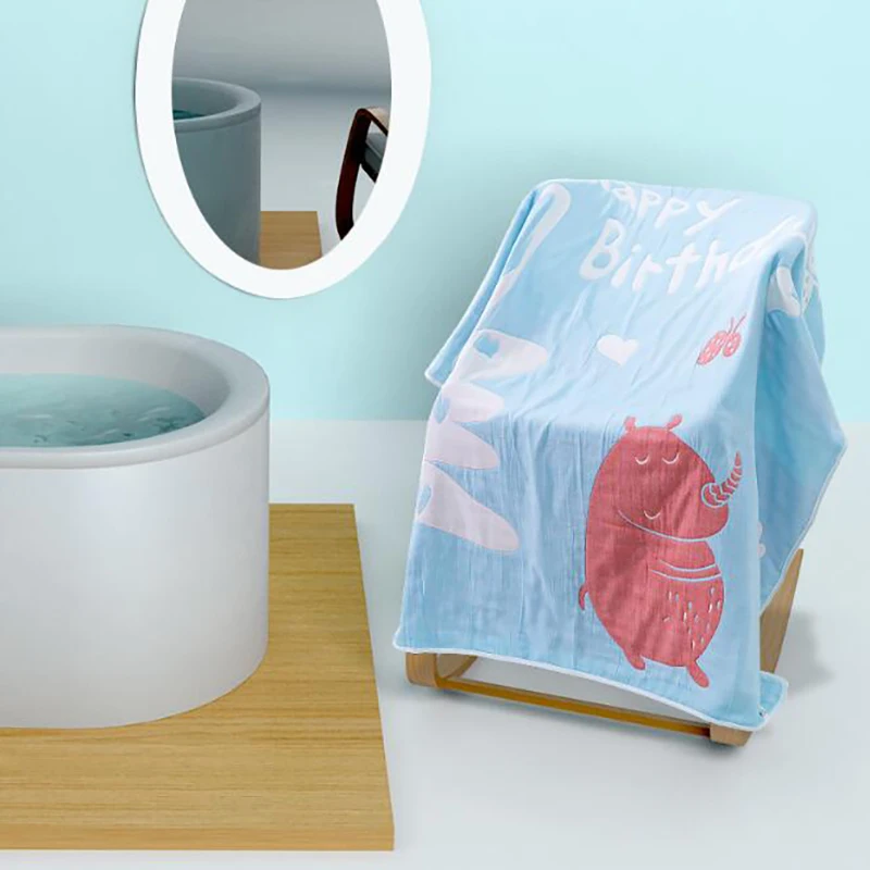 

Baby swaddle blanket gauze Blanket Bath towel newborn baby cotton children multifunction quilt cartoon Printing BHS022