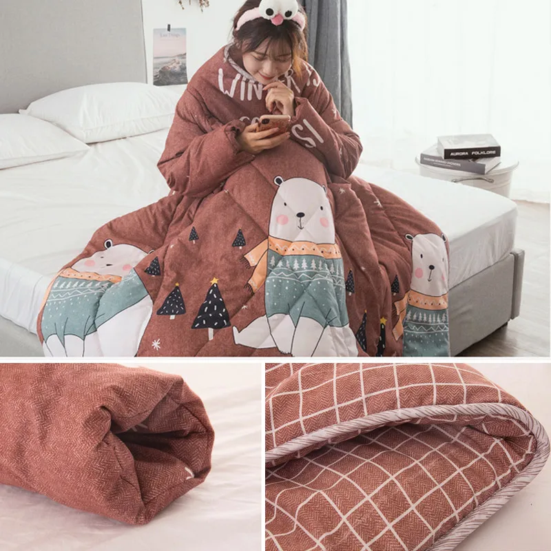 

1 Pcs Lazy Quilt With Sleeves Warm Thicken Blanket Multifunction For Home Winter Nap UYT Shop