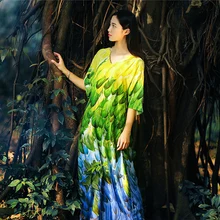 Однозеленое хлопковое длинное цельное платье с принтом пляжное платье длинное платье с длинными рукавами, этнический принт батик, топ на бретелях, платье с короткими рукавами