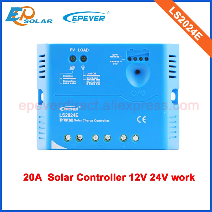 

EPsolar 20A 20amp Regulator solar panel charge Battery regulator pwm LS2024E for 12v 24v auto type