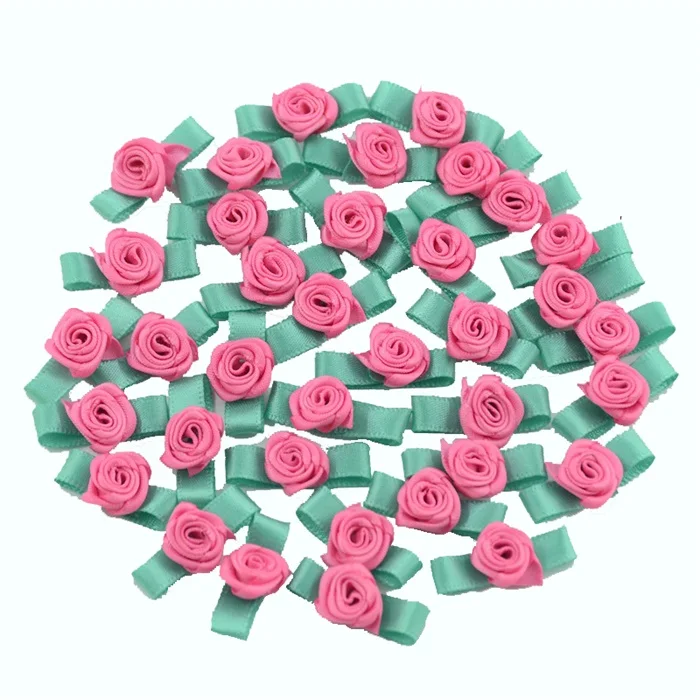 100Pcs Mini Fabric Flowers Heads Handmade Roses DIY Craft For Wedding Decor KG
