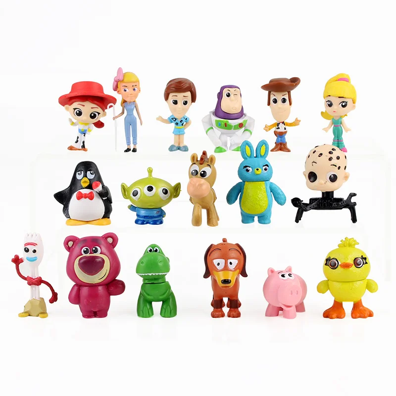 

10pcs 12pcs 17pcs Toy Story 4 Figure Toy Woody Buzz Lightyear Forky Jessie Rex Mr Potato Head Lotso Squeeze Aliens Mini Baby Toy