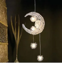Modern Personalized Moon Star Chandelier Children Bedroom Lustres hanging ceiling lamp home decorative Fixture Lighting
