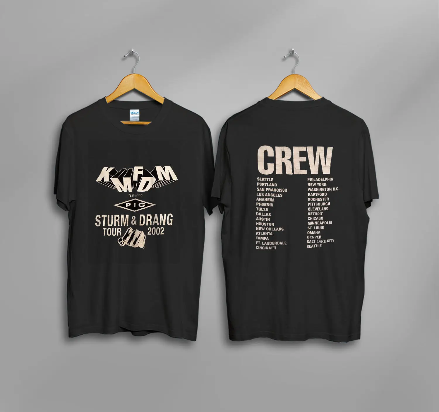 

KMFDM PIG Crew Tour T Shirt RARE 2002 Vintage Reprint Men Cotton T-Shirt Printed T Shirt Top Tee Men Summer Short Sleeves