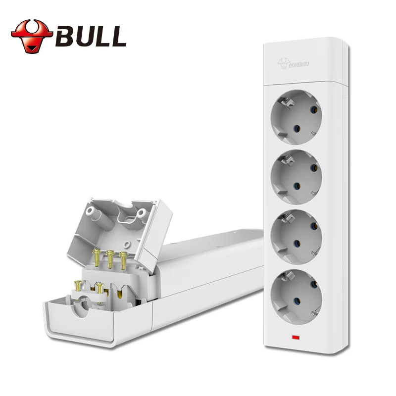 

Bull DIY EU Socket Box without Cord Eu Plug Power Strip 16A 250V 3680W Electrical Socket EU Plug Extension Socket