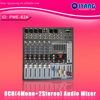 

PME82A 4 Mono + 2 stereo 8 channels 16 DSP good quality USB professional audio dj mixer With amplifier