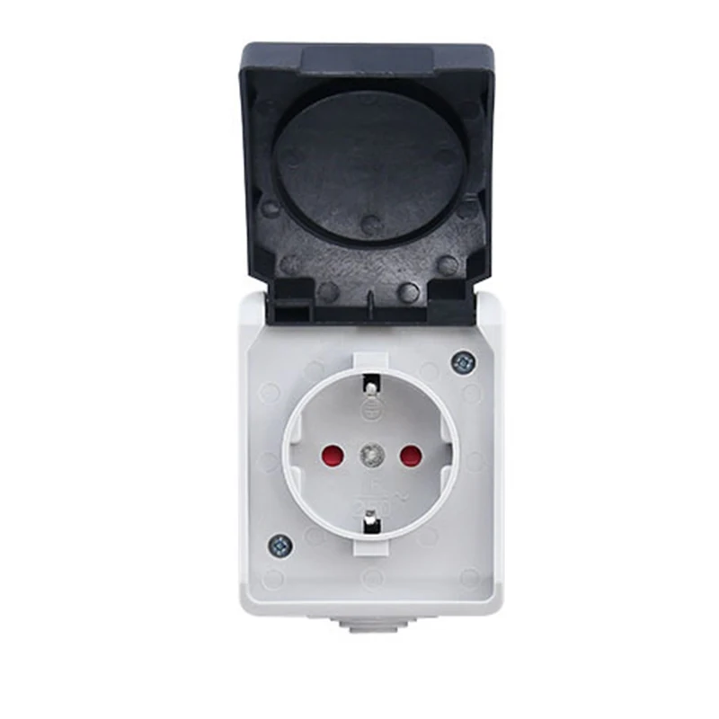 

European Standard Power Outlet Waterproof and Bright Outdoors Cover Wall Socket 16A 250V