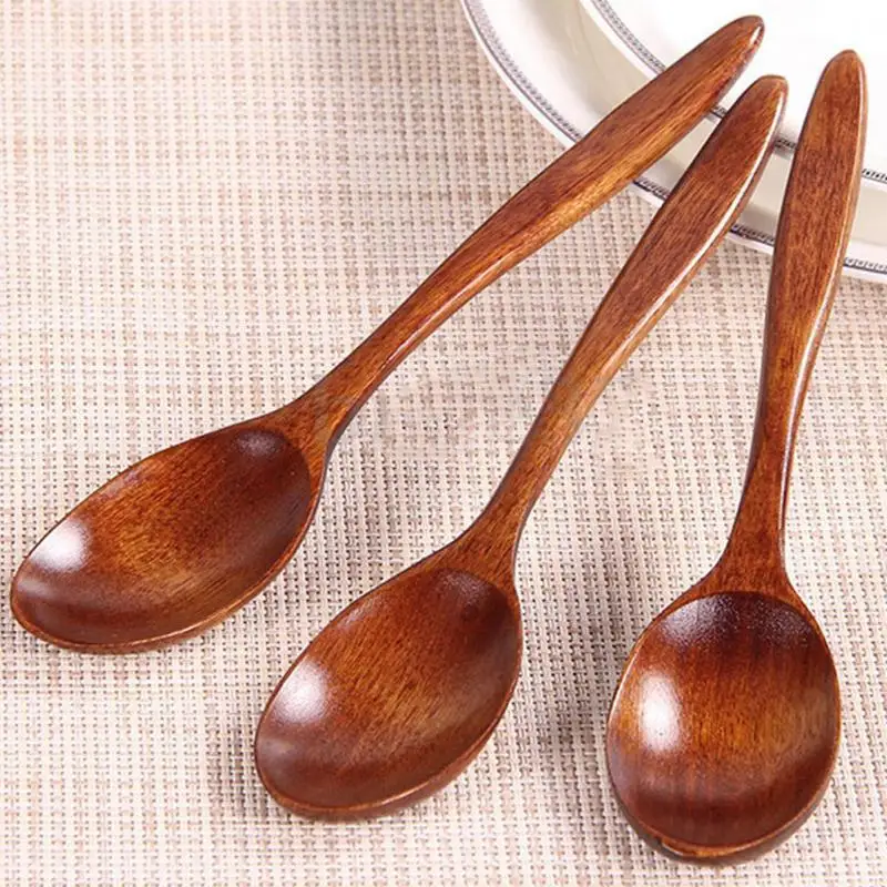 

Wooden Bamboo Kitchen Cooking Utensil Tool Soup Catering Spoon