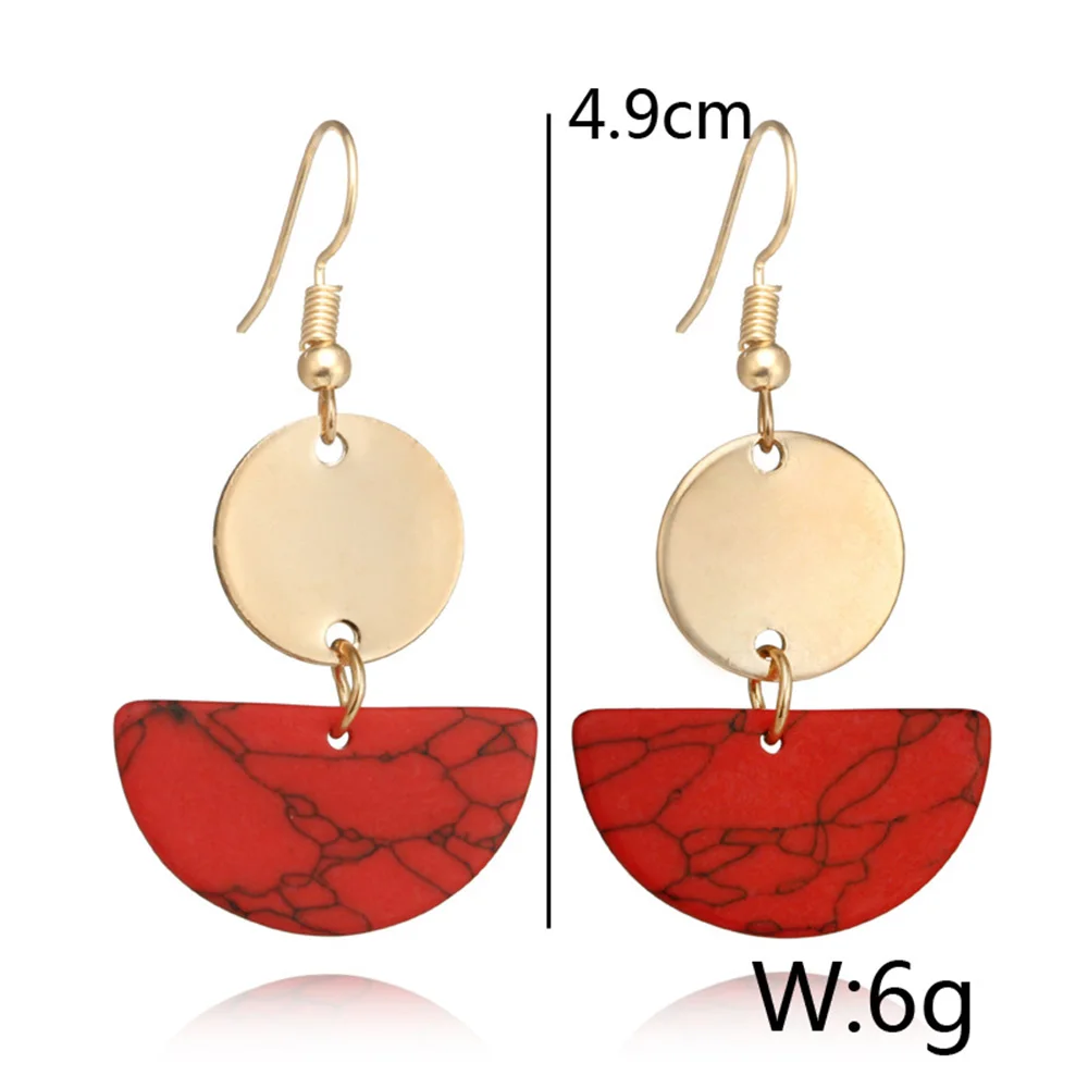 PrePiece Ethnic Drop Earring Personality Semi-circular Earrings Bohemian Woman Jewelry for Holiday/Beach/Shopping 2018 PE1236 Fashion Jewelry