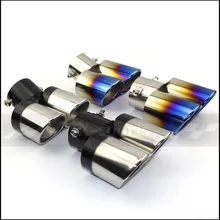 Выхлопная труба глушителя выхлопной трубы выпускное сопло конец универсальный из нержавеющей стали круговой косой конец одно изменение два двойной выход ID60MM