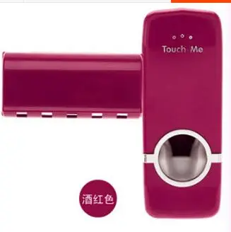 Аутентичный Olet Автоматический Диспенсер зубной пасты, наборы стаканов для зубных щёток, комплекты зубных щеток для семьи - Цвет: Touch Me red