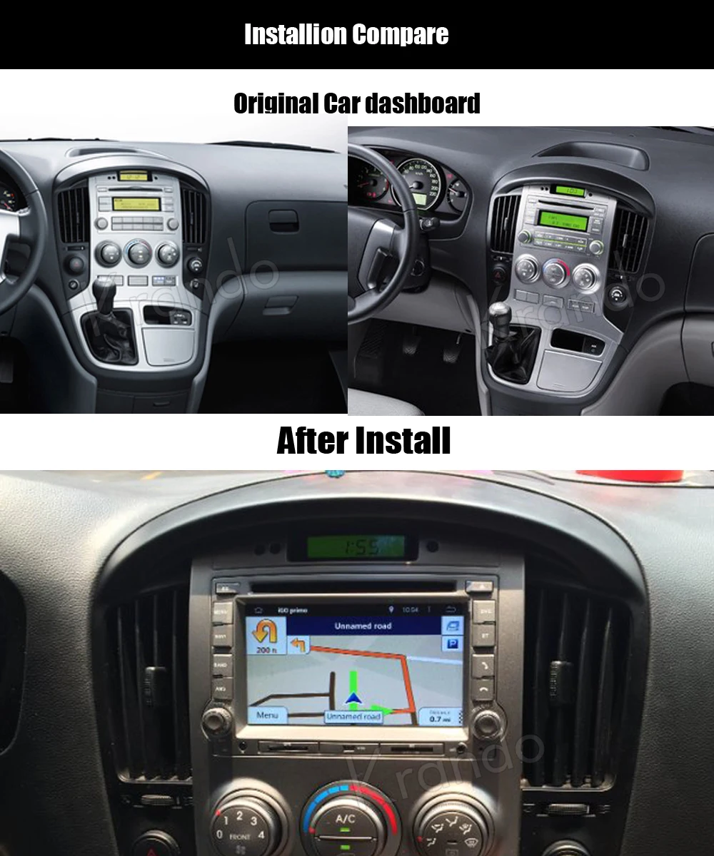 Sale Krando 6.2" Android 9.0 car navigation multimedia system for Hyundai H1 2007-2012 audio radio gps dvd player WIFI 3G DAB+ 1