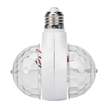

E27 3W Double-headed RGB LED Bulb Rotating Crystal Magic Ball Stage Light