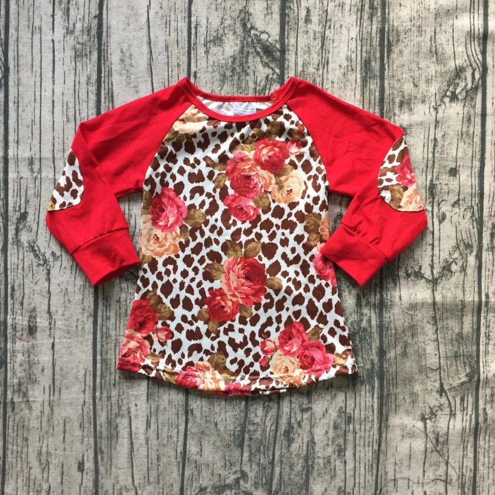 baby girls Fall/ Autumn raglans girls red leapord top floral raglans ...